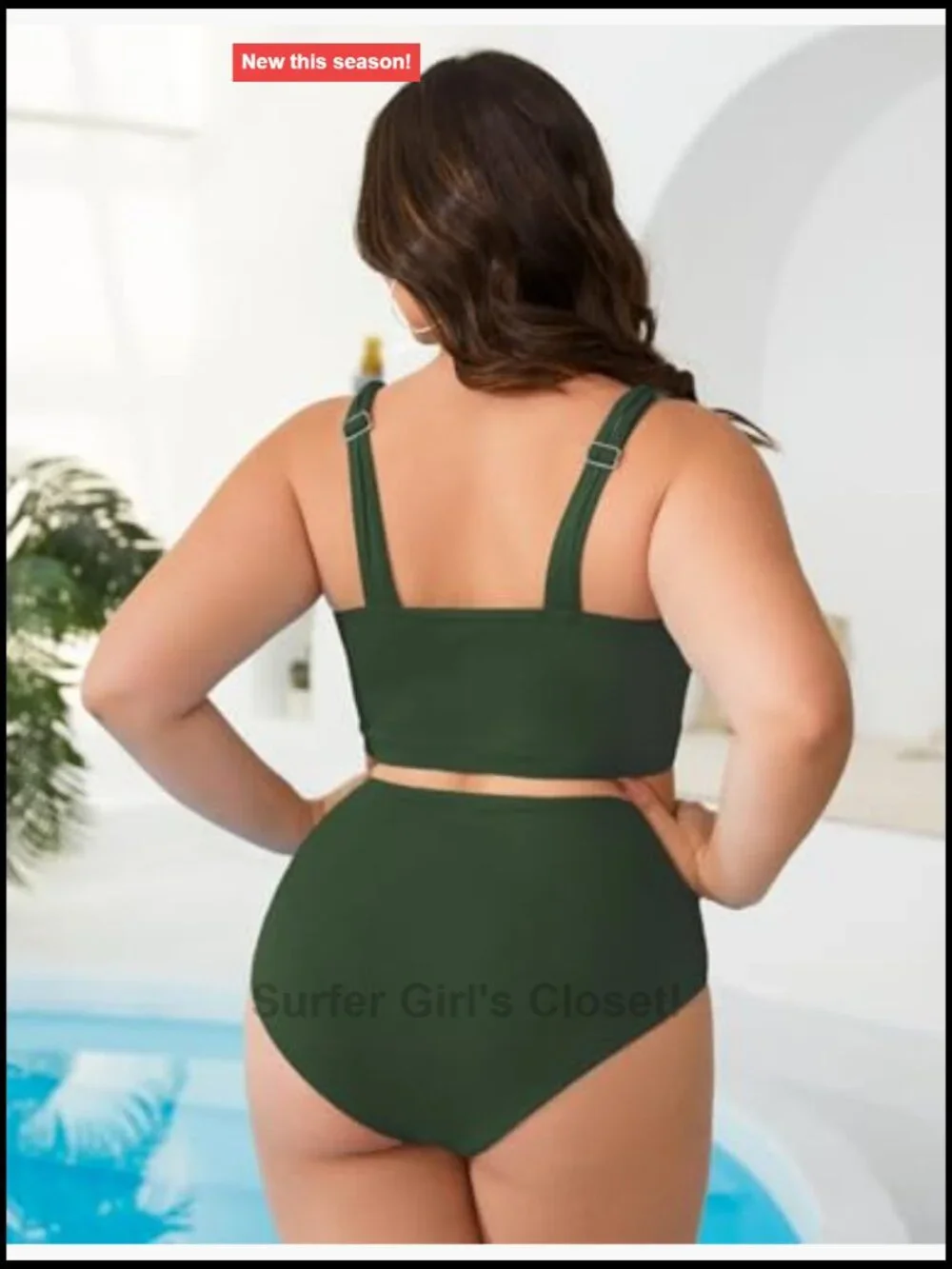 Plus Size High Waist Bikini Set Two Piece Tummy Control Swimsuit